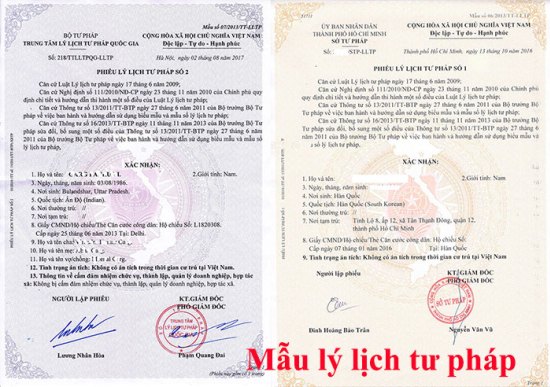 Dịch vụ làm phiếu lý lịch tư pháp trên toàn quốc